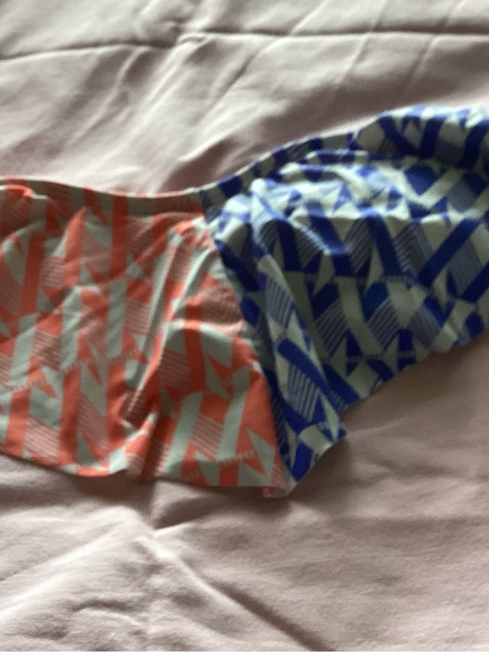 bp Two-Tone Coral and Royal Blue Patterned Women’s Swim Bottoms